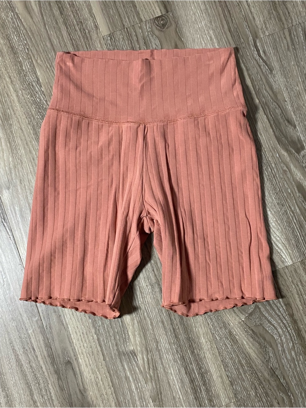Aerie Offline High-Rise Ribbed Bike Shorts - Dusty Terracotta Pink